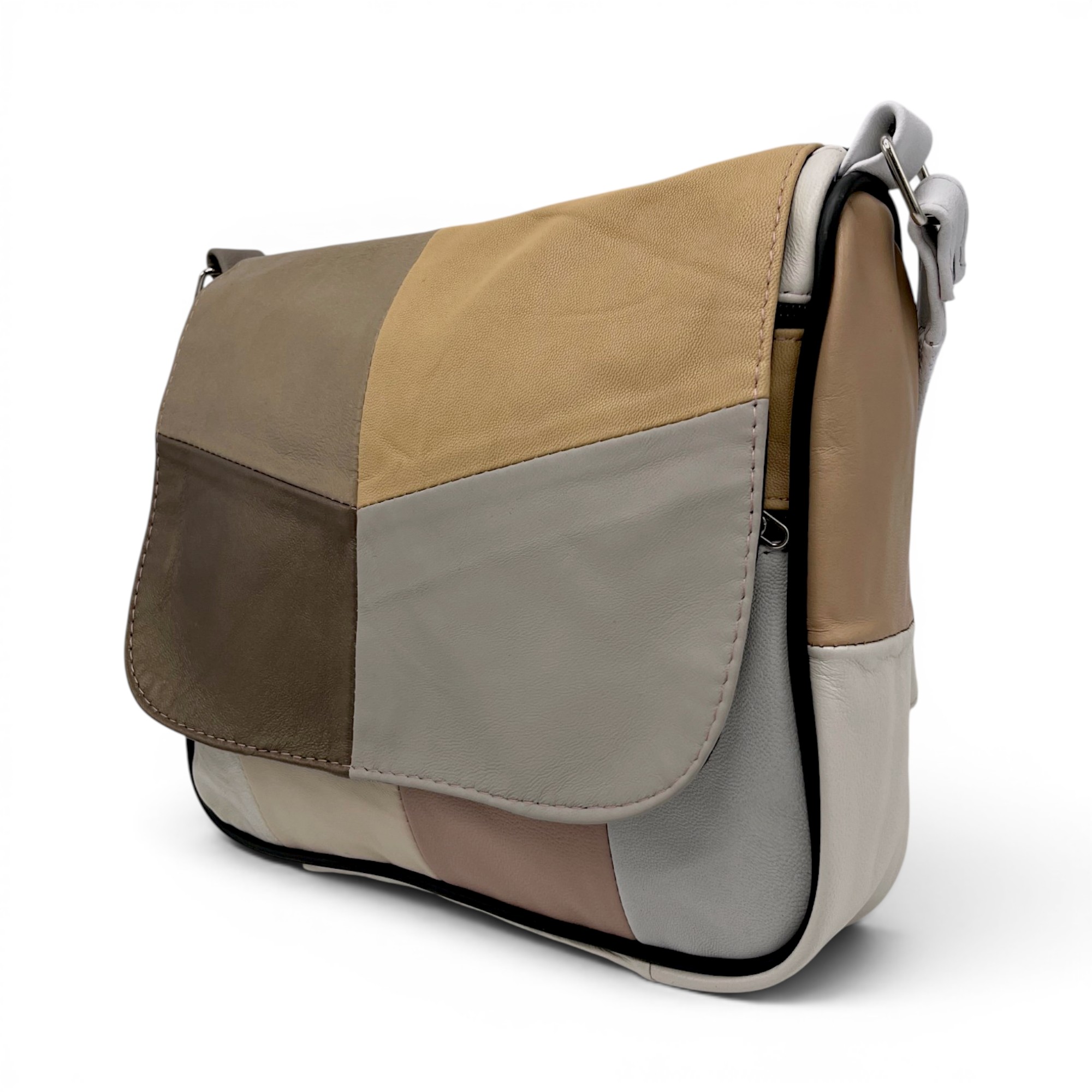 Geantă damă Lucia R45-C70 – crossbody din piele naturală multicoloră