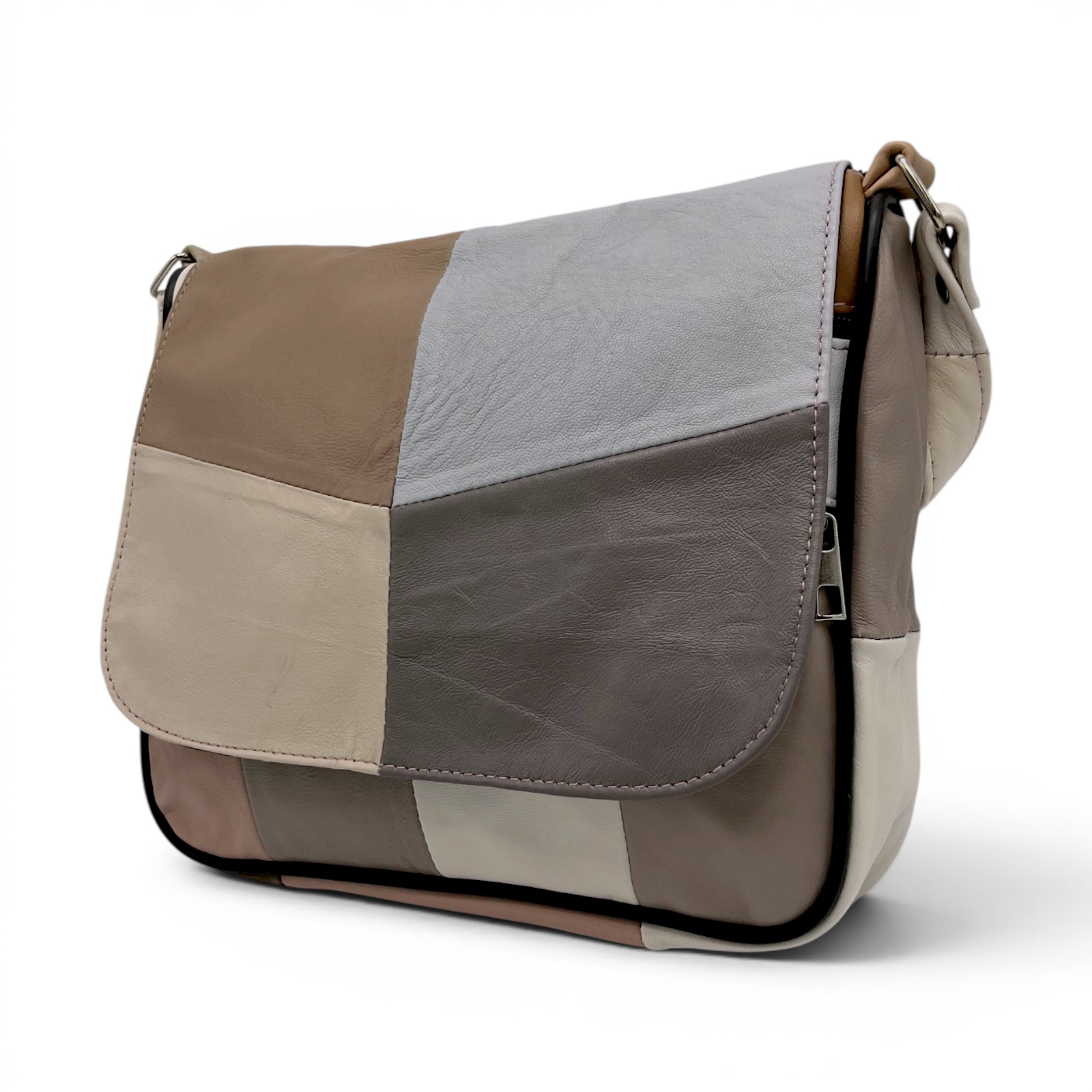 Geantă damă Lucia R45-C71 – crossbody din piele naturală multicoloră