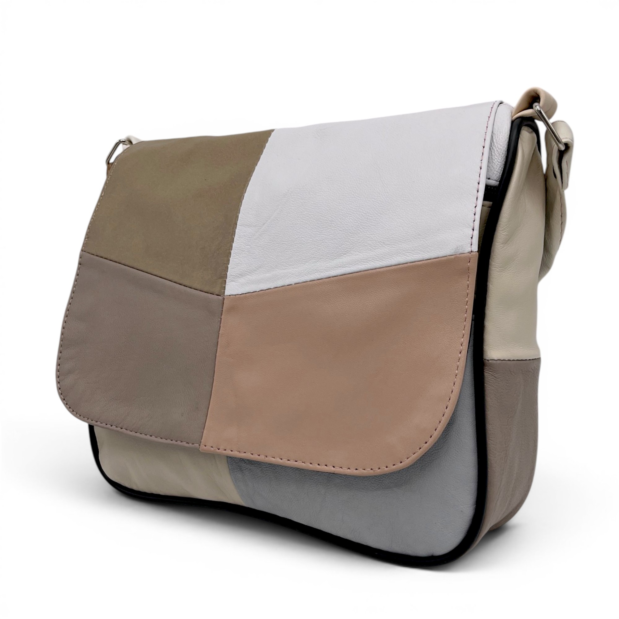 Geantă damă Lucia R45-C72 – crossbody din piele naturală multicoloră