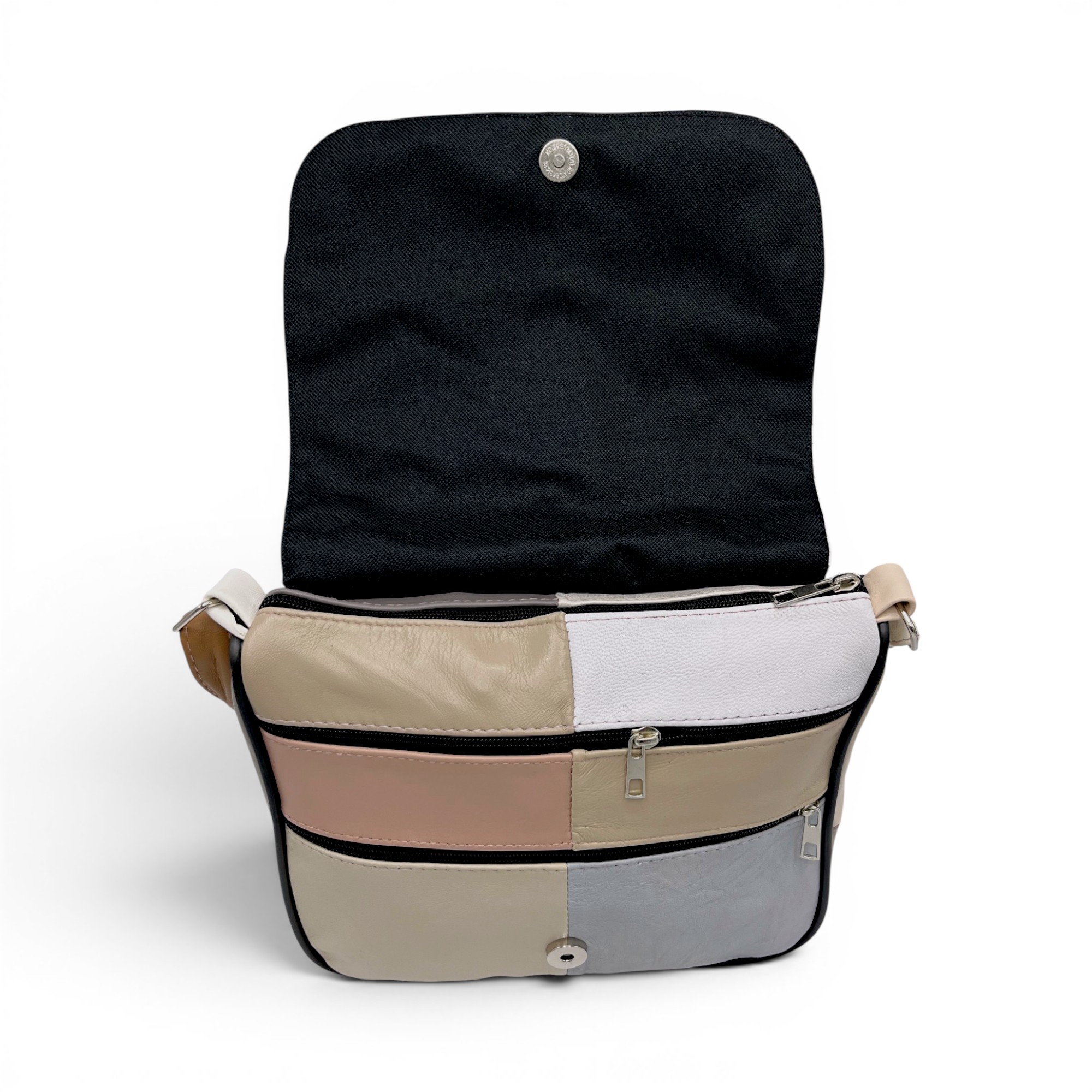 Geantă damă Lucia R45-C72 – crossbody din piele naturală multicoloră