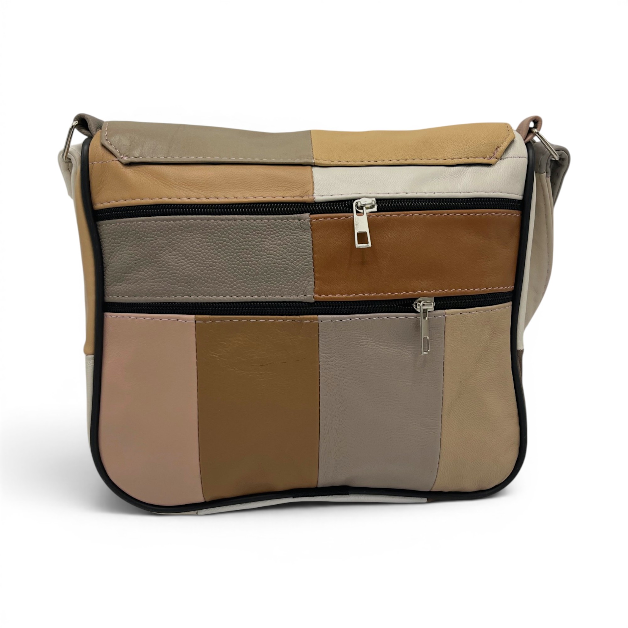 Geantă damă Lucia R45-C74 – crossbody din piele naturală multicoloră | Eleganță în tonuri pastel și nude