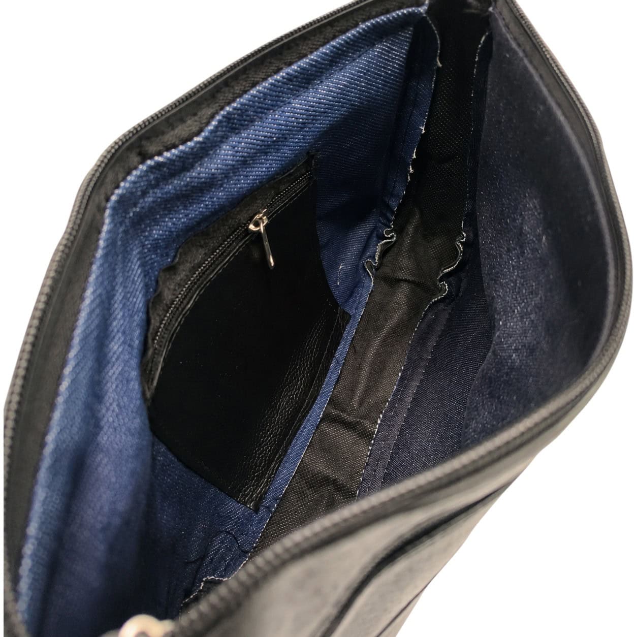 Geantă damă unicat Lucia R40-N2 din piele naturală, culoare negru, cu compartiment interior spațios.