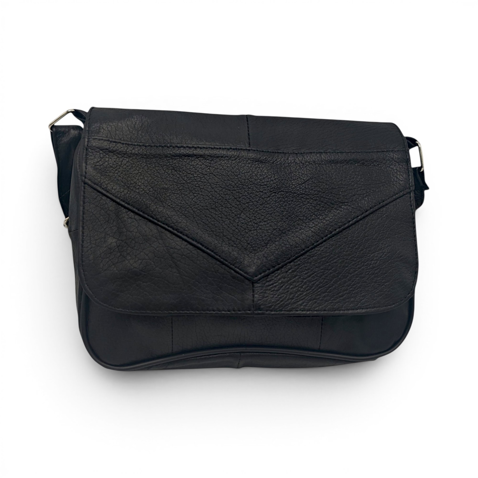 Geantă damă unicat din piele naturală, model Lucia R40-N2, culoare negru, elegantă și durabilă.