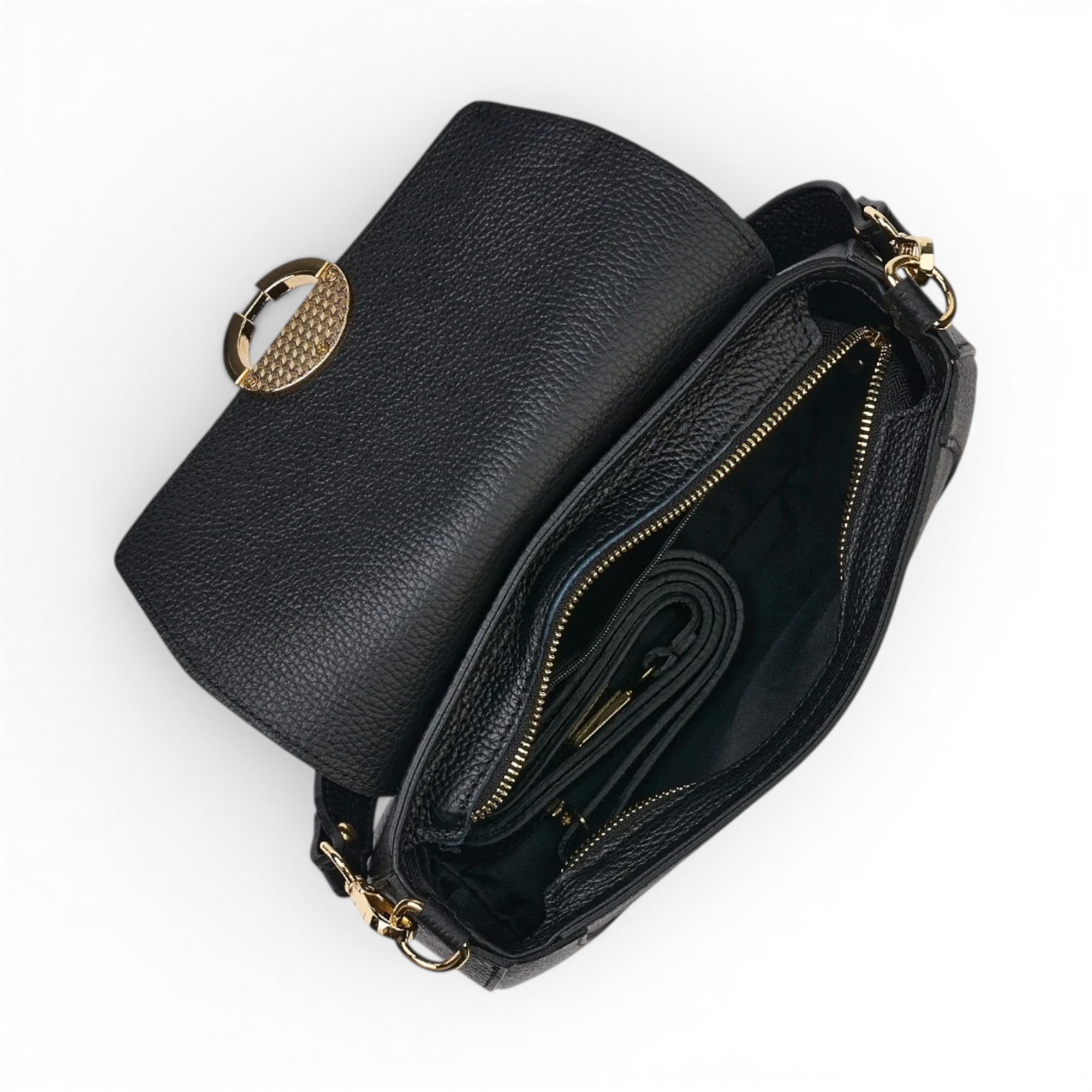 Geantă damă din piele naturală Belle Monique RG135 – Negru