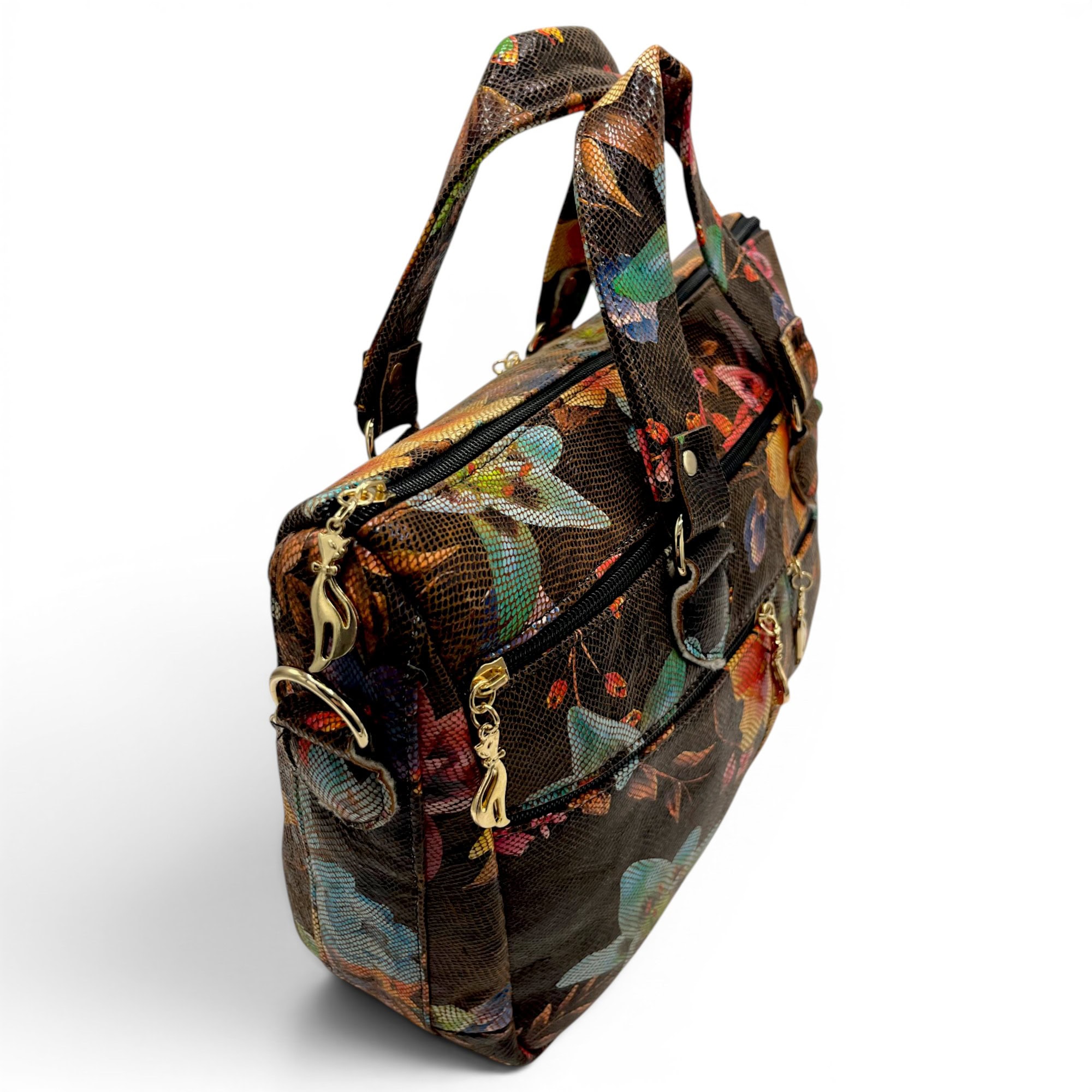 Geantă damă din piele naturală multicoloră Celeste – Model YG110-10