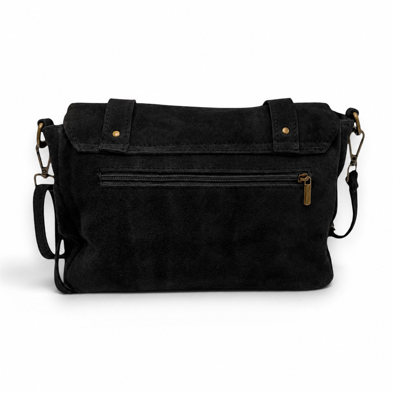 Geantă damă din piele naturală suede Belle Monique ME25 – Negru Cărbune | Eleganță Urbană & Design Soft Premium