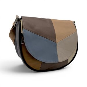 Geantă damă mini Mocha Blue R30-28 – design geometric elegant și accente moderne