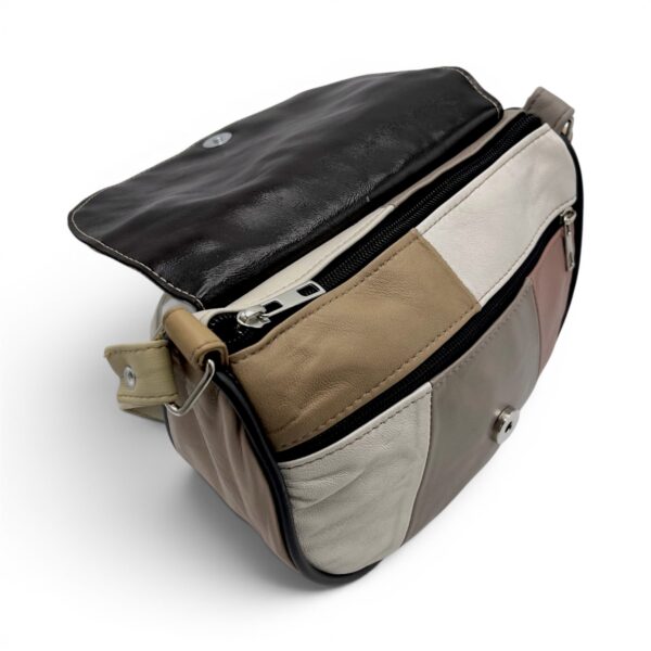 Geantă damă mini Sahara R30-27 – piele naturală în nuanțe nude și taupe elegant