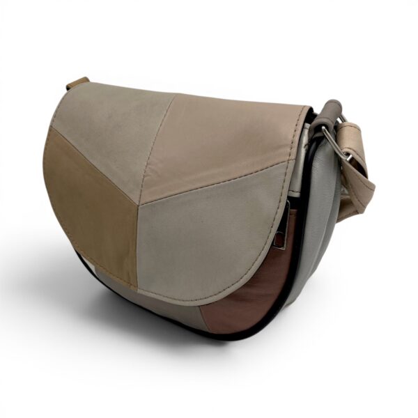 Geantă damă mini Sahara R30-27 – piele naturală în nuanțe nude și taupe elegant