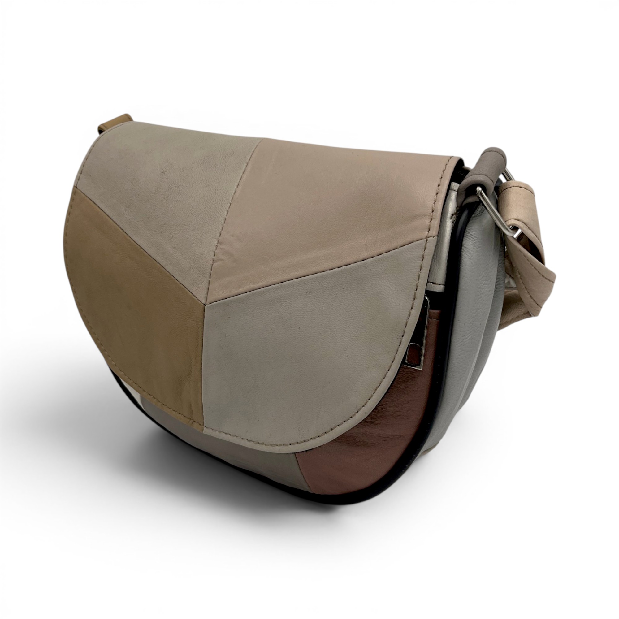 Geantă damă mini Sahara R30-27 – piele naturală în nuanțe nude și taupe elegant