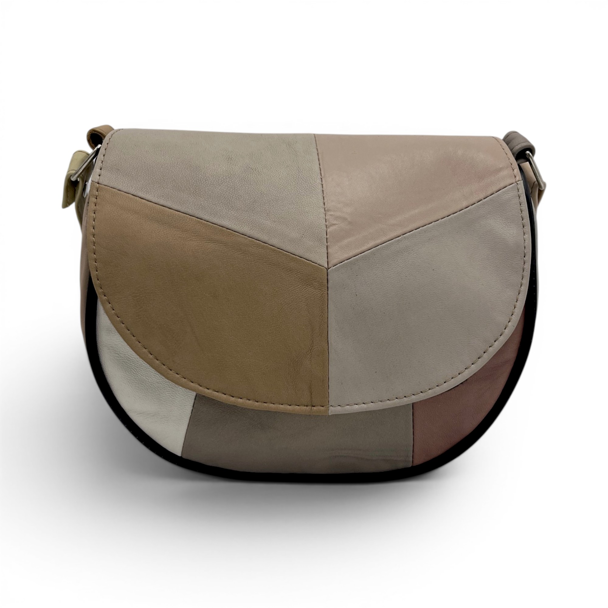 Geantă damă mini Sahara R30-27 – piele naturală în nuanțe nude și taupe elegant