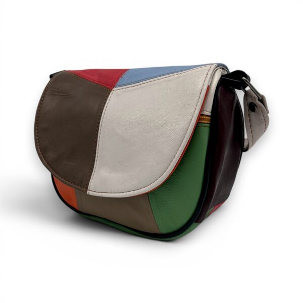 Geantă damă mini Scarlet R30-24 – accente vibrante și design artistic în piele naturală