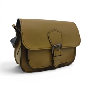 Geantă damă premium HM100 Olive Camel – piele naturală, fabricată în România