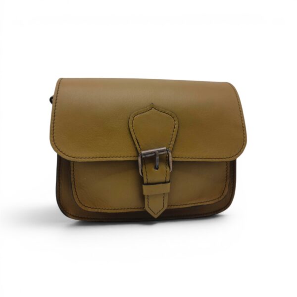 Geantă damă premium HM100 Olive Camel – piele naturală, fabricată în România