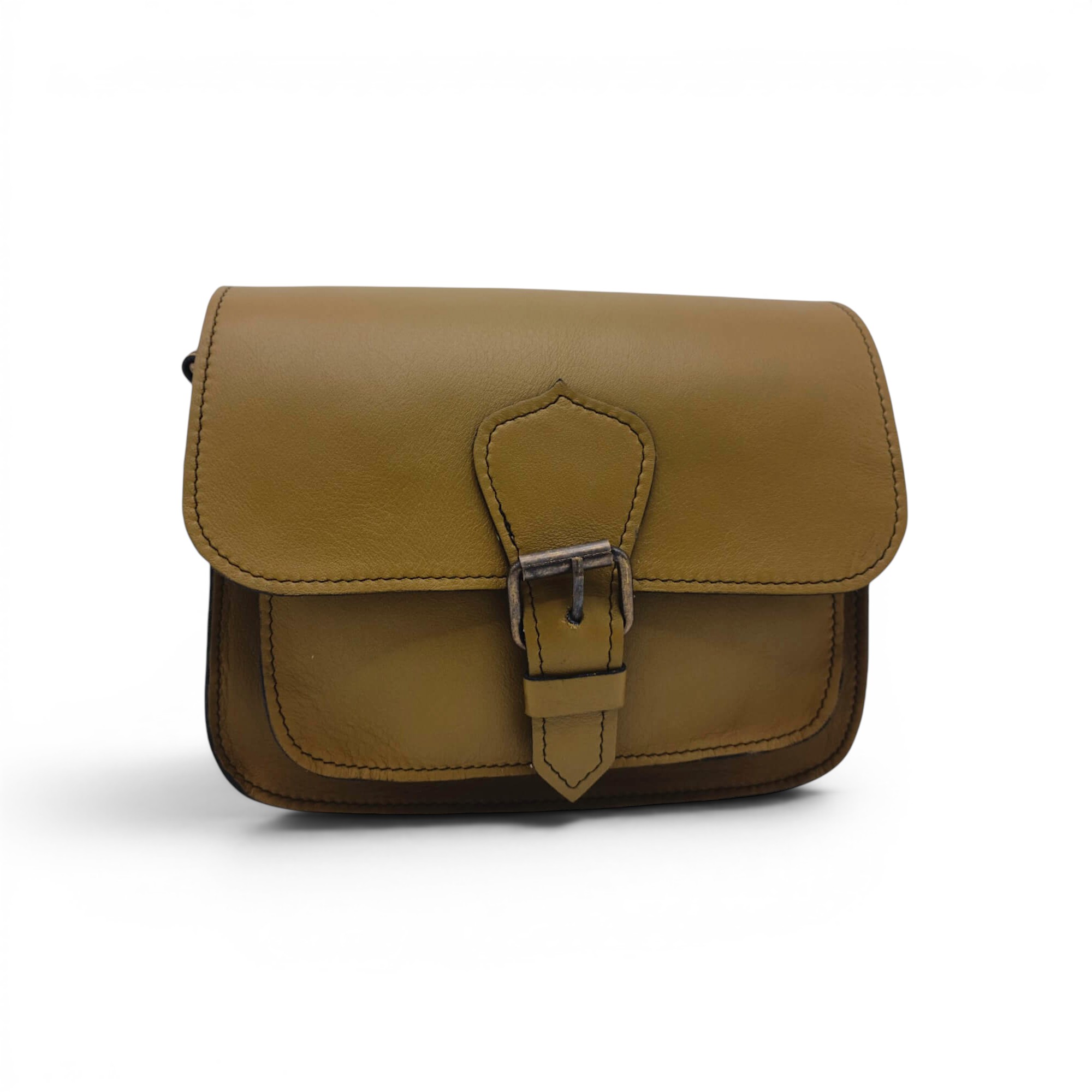 Geantă damă premium HM100 Olive Camel – piele naturală, fabricată în România