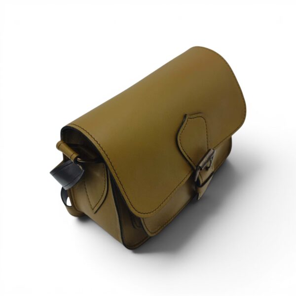 Geantă damă premium HM100 Olive Camel – piele naturală, fabricată în România