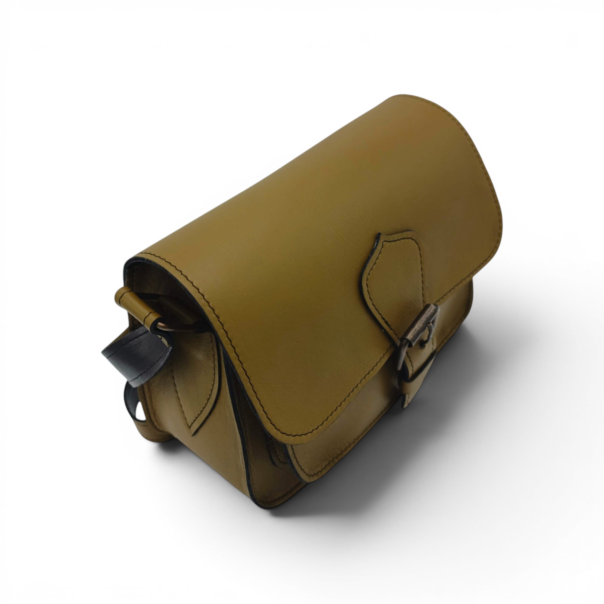 Geantă damă premium HM100 Olive Camel – piele naturală, fabricată în România