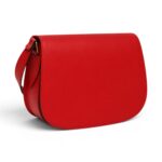 Geantă damă premium HM130B Roșu Mac – piele naturală, fabricată în România