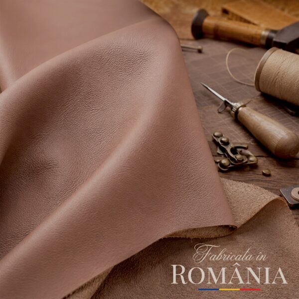 Geantă damă tip poștaș HM150A-1 din piele naturală – maro vintage, fabricată în România