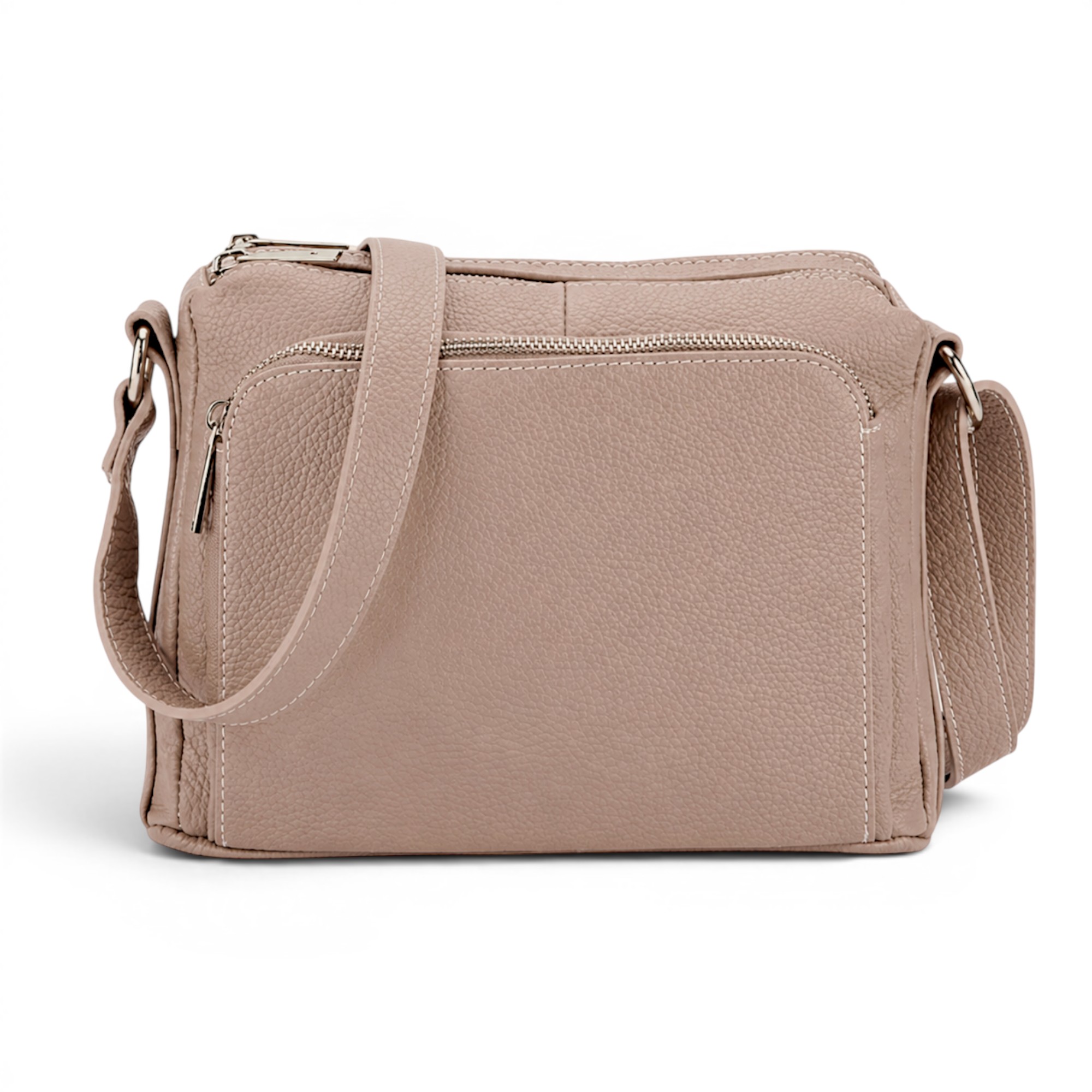 Geantă damă premium Belle Monique BM110 Roz Nude – model elegant cu multiple compartimente