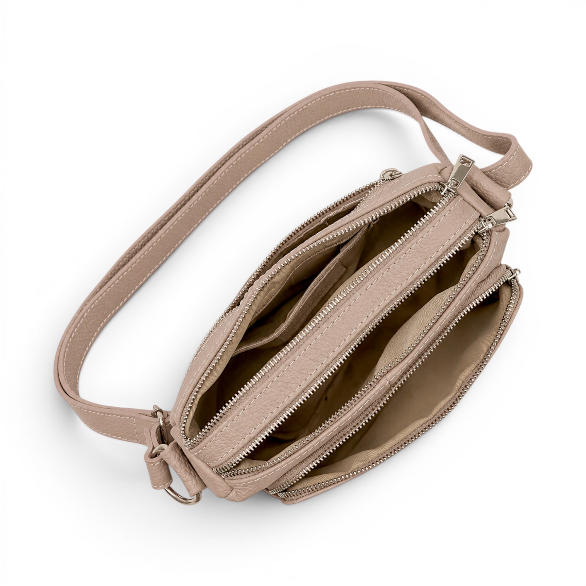Geantă damă premium Belle Monique BM110 Roz Nude – model elegant cu multiple compartimente