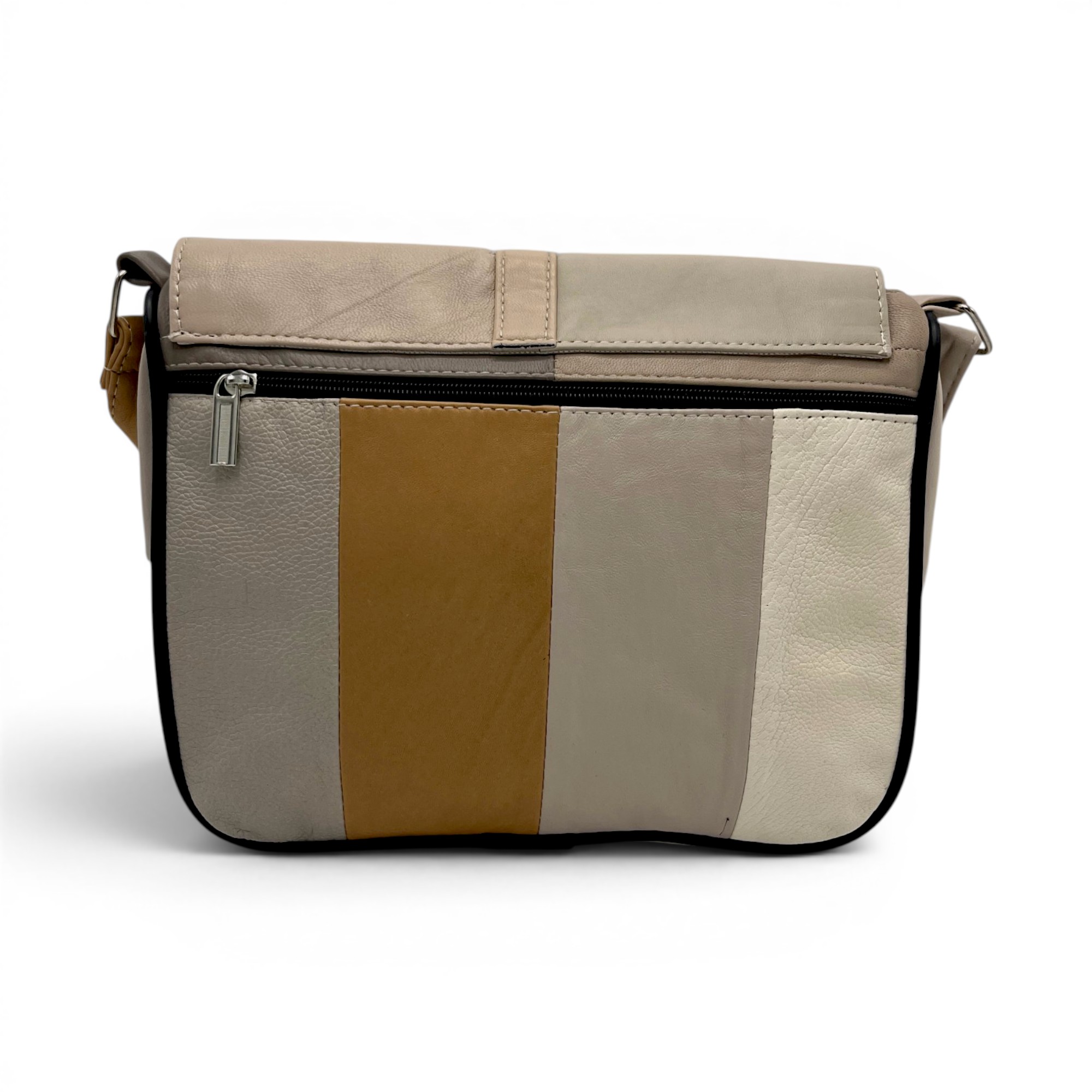 Geantă damă unicat Lucia R45-509 – piele naturală multicoloră (2) Geantă damă unicat Lucia R45-509 – piele naturală multicoloră | Eleganță modernă în tonuri neutre