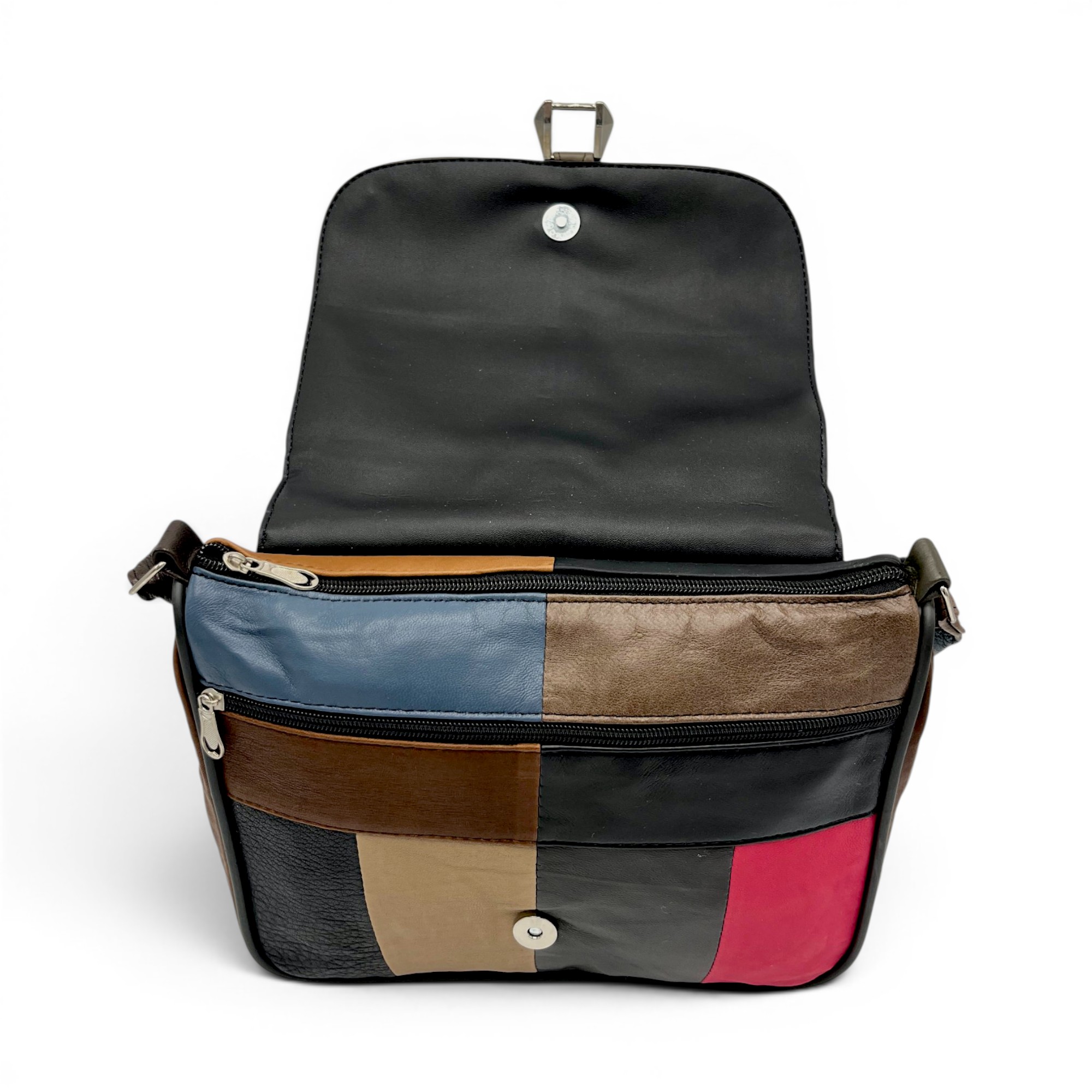 Geantă damă unicat Lucia R45-510 (2) Geantă damă unicat Lucia R45-510 – piele naturală multicoloră | Design urban artistic