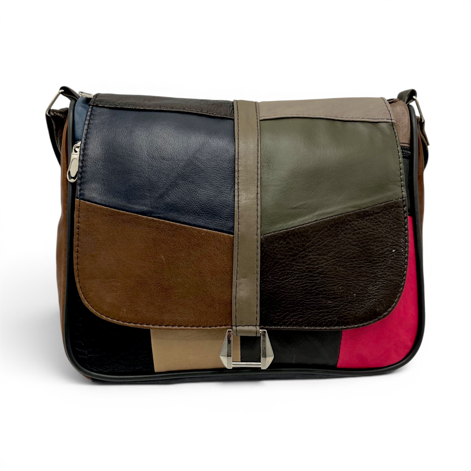 Geantă damă unicat Lucia R45-510 (4) Geantă damă unicat Lucia R45-510 – piele naturală multicoloră | Design urban artistic