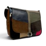 Geantă damă unicat Lucia R45-510 – piele naturală multicoloră | Design urban artistic