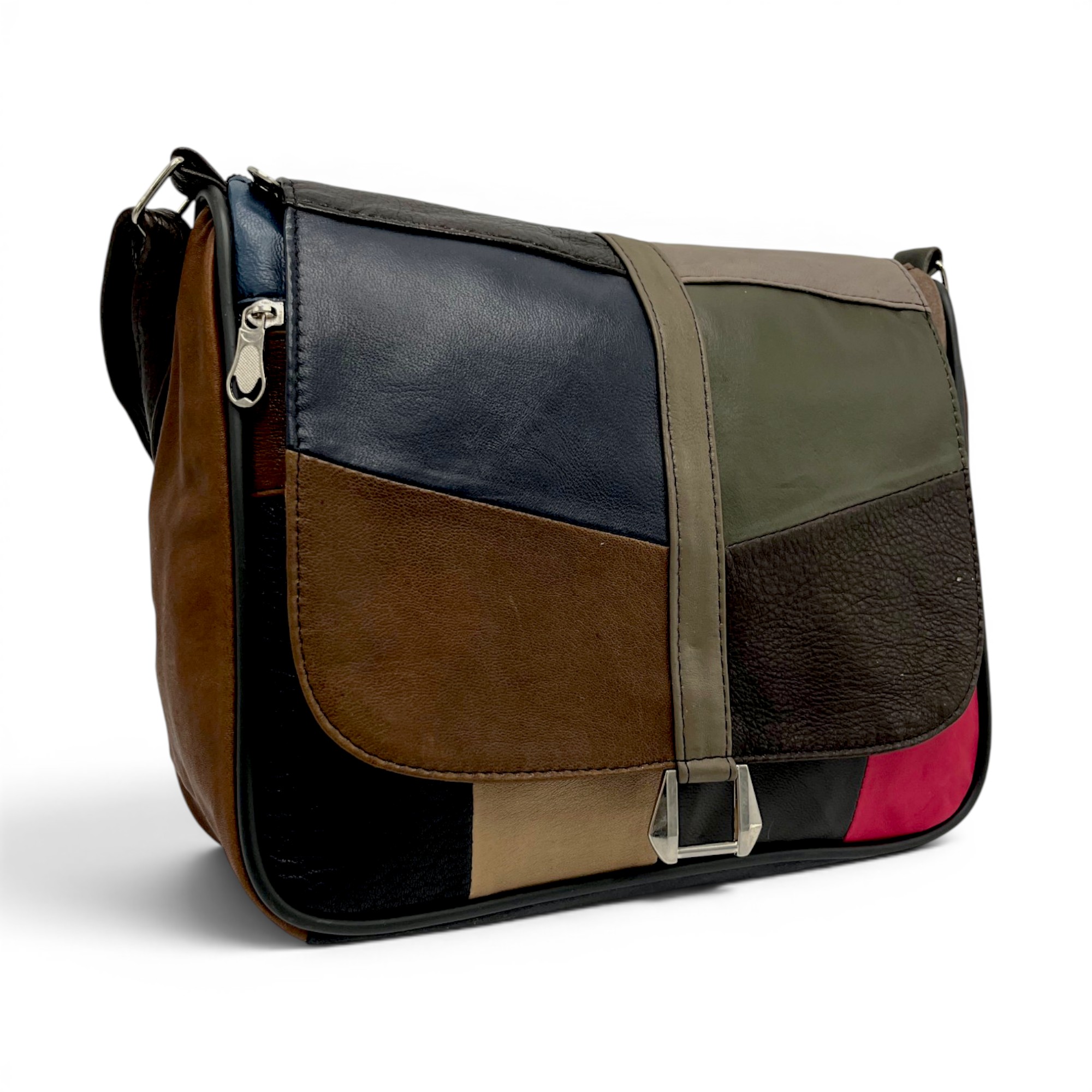Geantă damă unicat Lucia R45-510 (5) Geantă damă unicat Lucia R45-510 – piele naturală multicoloră | Design urban artistic