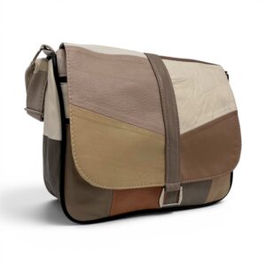 Geantă damă unicat Lucia R45-511 – piele naturală multicoloră | Eleganță modernă în tonuri nude și caramel