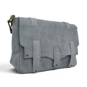 Geantă damă Belle Monique ME25 Gri Deschis – piele naturală suede | Eleganță minimalistă