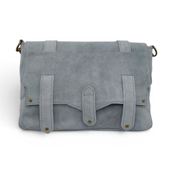 Geantă damă Belle Monique ME25 Gri Deschis – piele naturală suede | Eleganță minimalistă