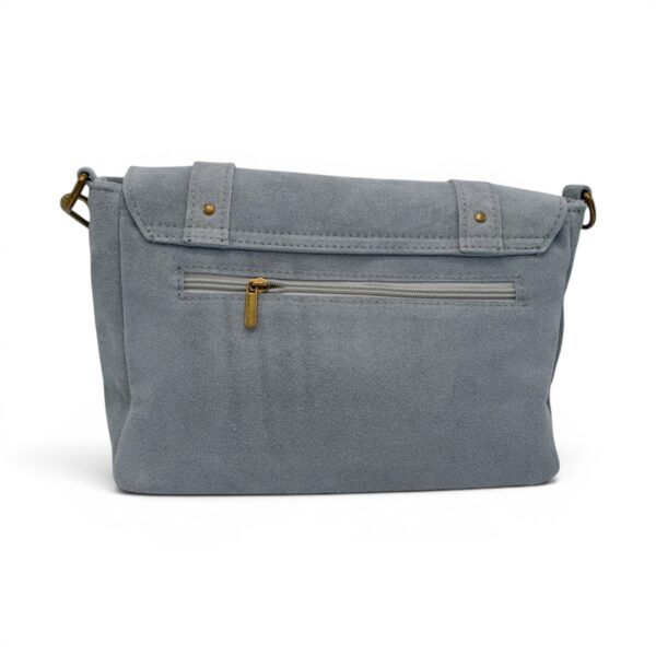 Geantă damă Belle Monique ME25 Gri Deschis – piele naturală suede | Eleganță minimalistă