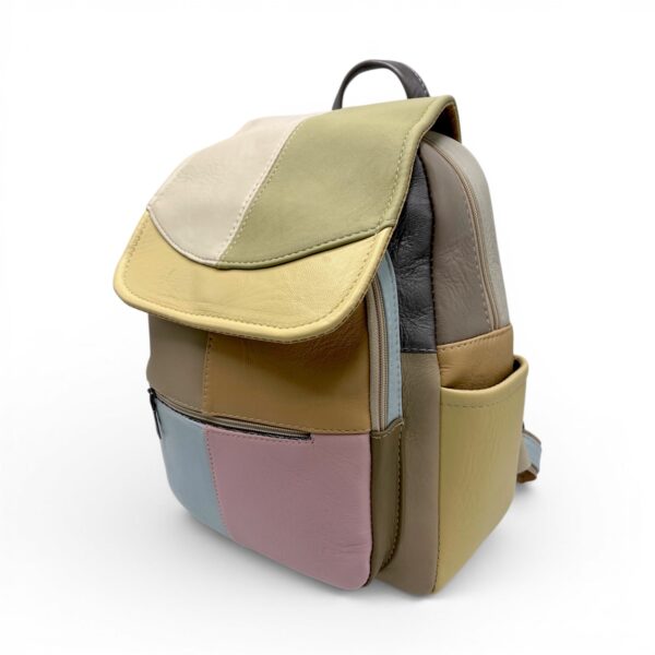 Rucsac Damă Piele Naturală Multicolor Eveline R105-57 – Design Unicat Patchwork