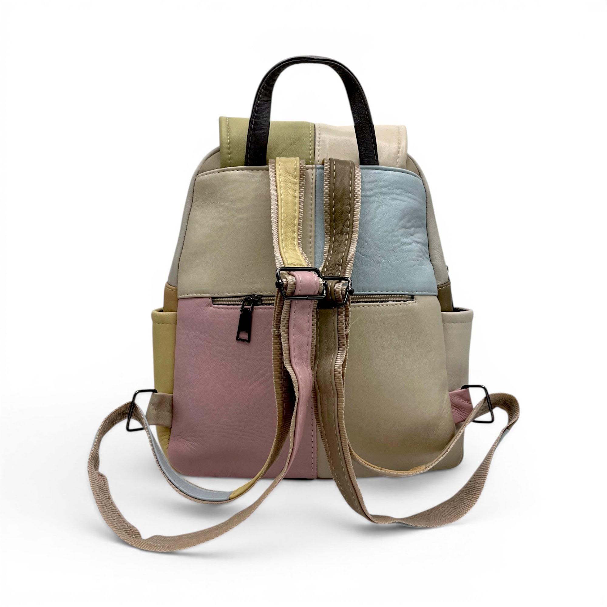 Rucsac Damă Piele Naturală Multicolor Eveline R105-57 – Design Unicat Patchwork
