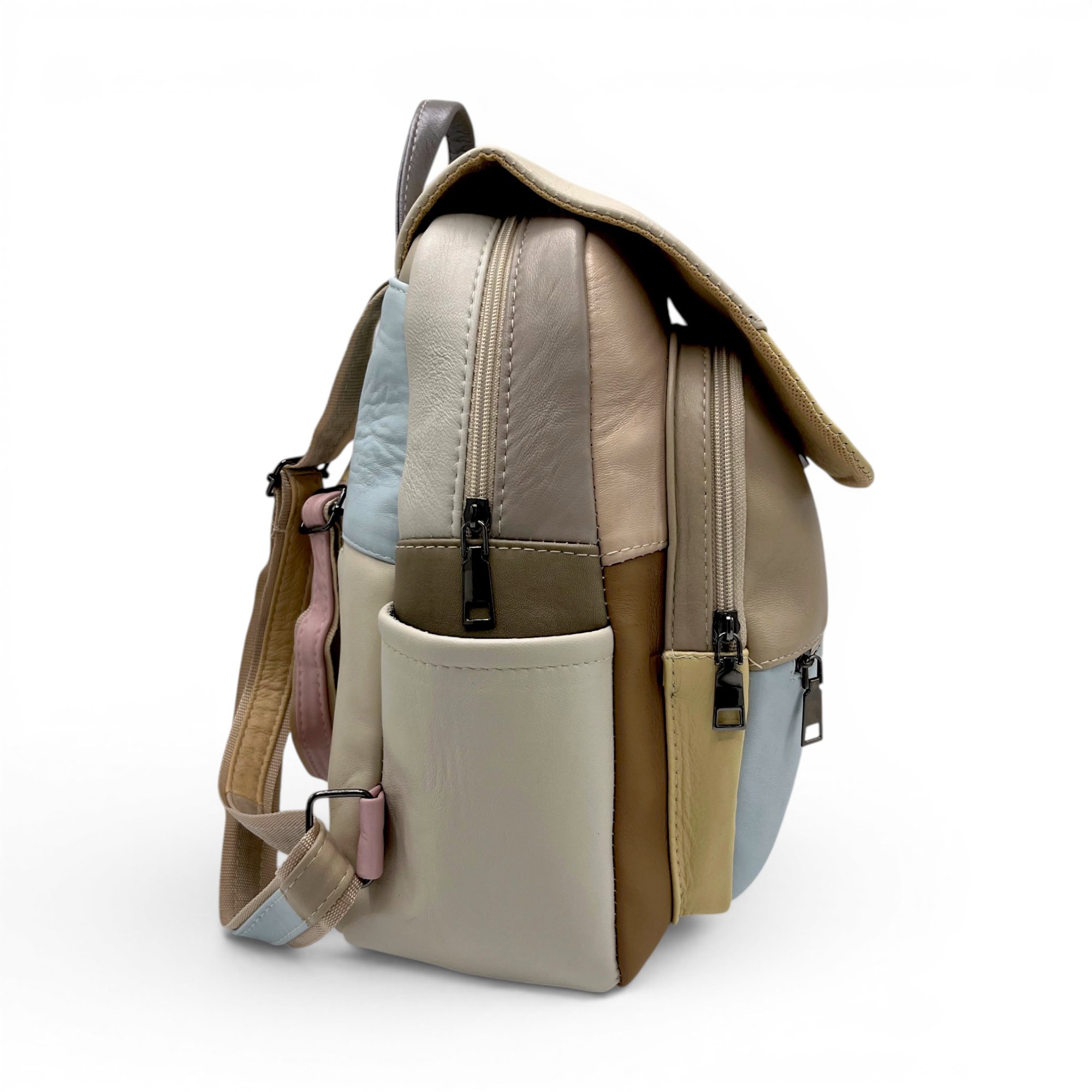 Rucsac Damă Piele Naturală Multicolor Eveline R105-57 – Design Unicat Patchwork