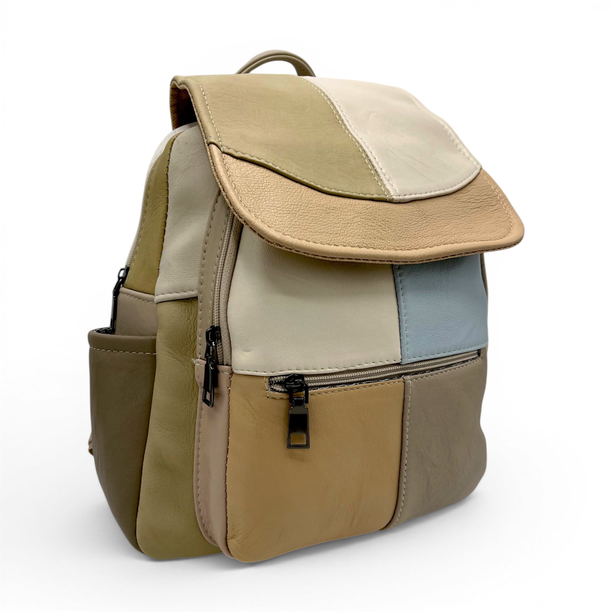 Rucsac Damă Piele Naturală Multicolor Eveline R105-58 – Design Unicat Patchwork