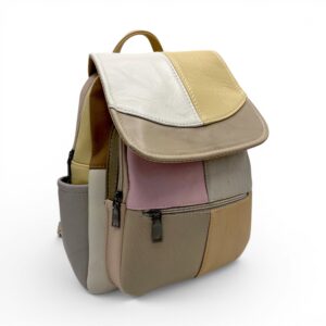 Rucsac Damă Piele Naturală Multicolor Eveline R105-59 – Design Unicat Patchwork