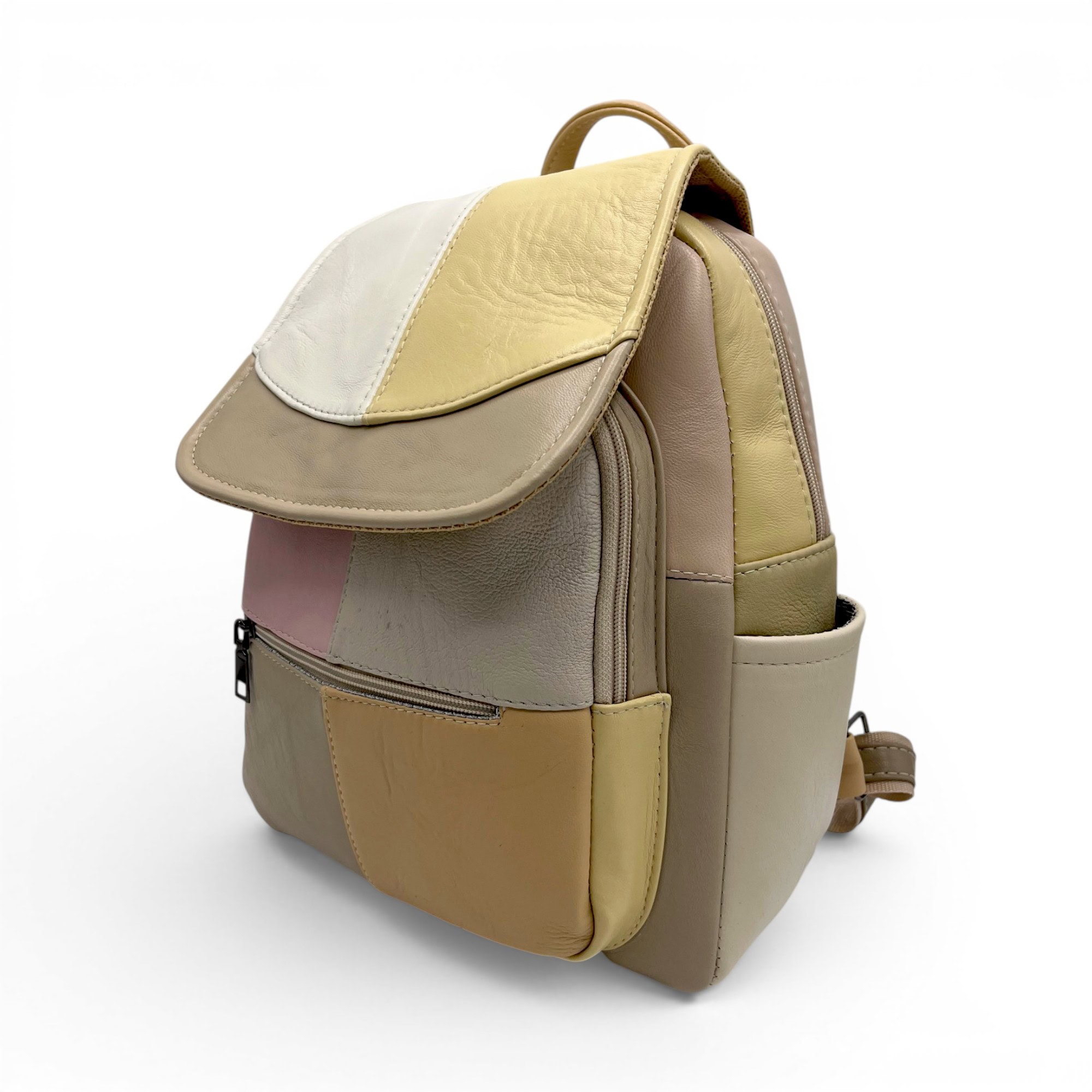 Rucsac Damă Piele Naturală Multicolor Eveline R105-59 – Design Unicat Patchwork