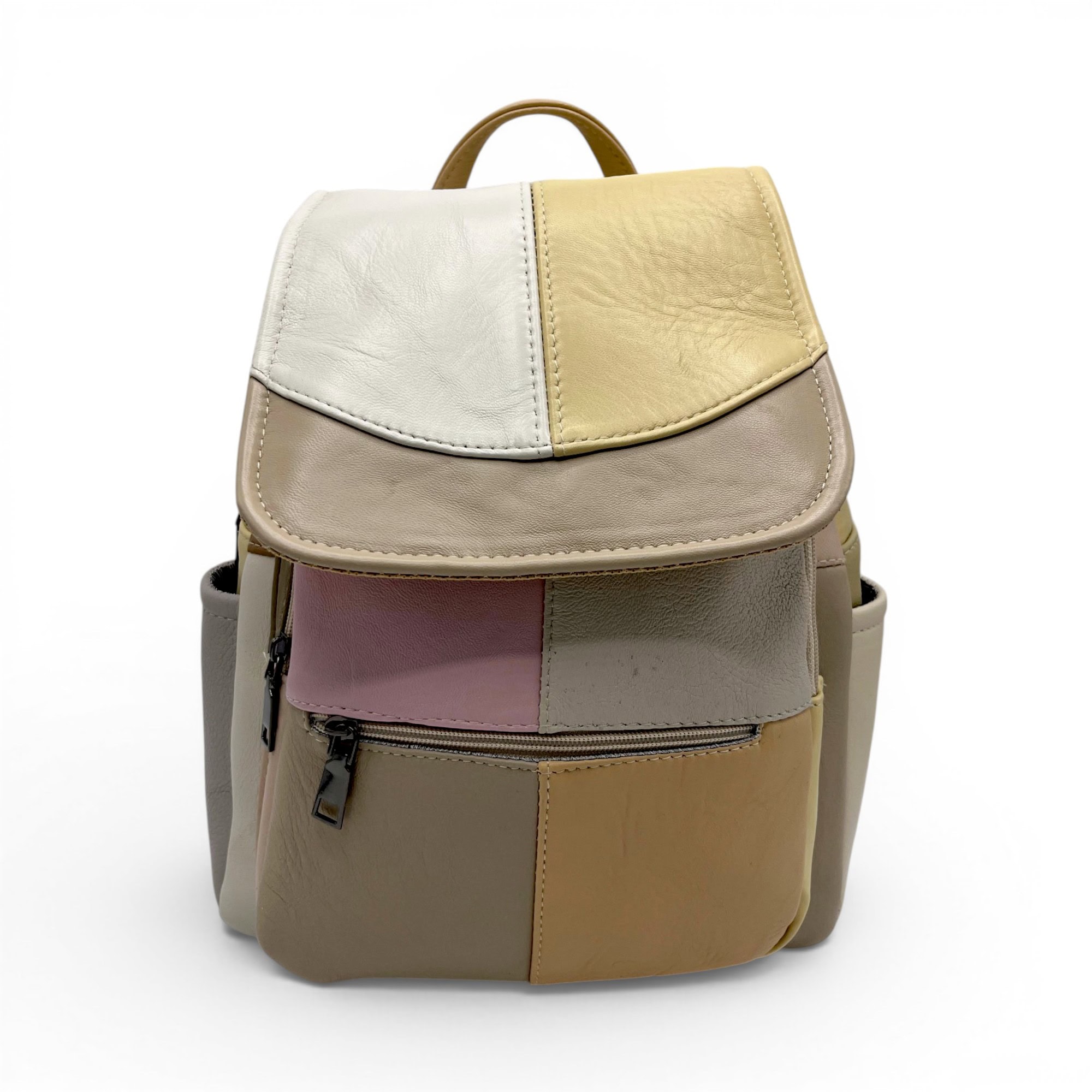 Rucsac Damă Piele Naturală Multicolor Eveline R105-59 – Design Unicat Patchwork