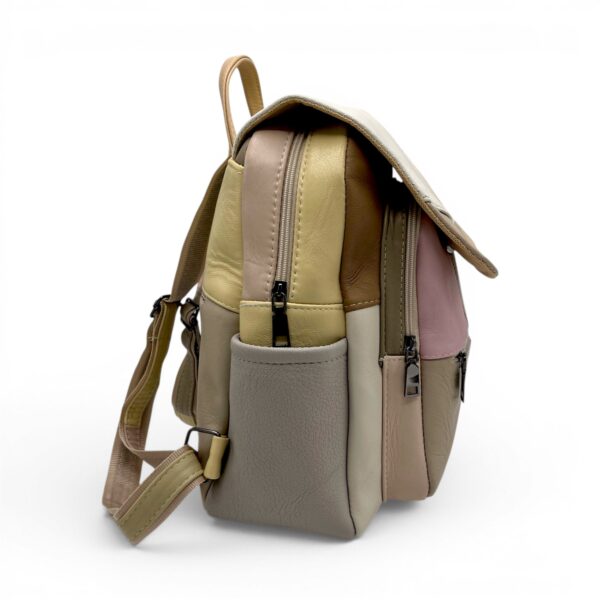 Rucsac Damă Piele Naturală Multicolor Eveline R105-59 – Design Unicat Patchwork