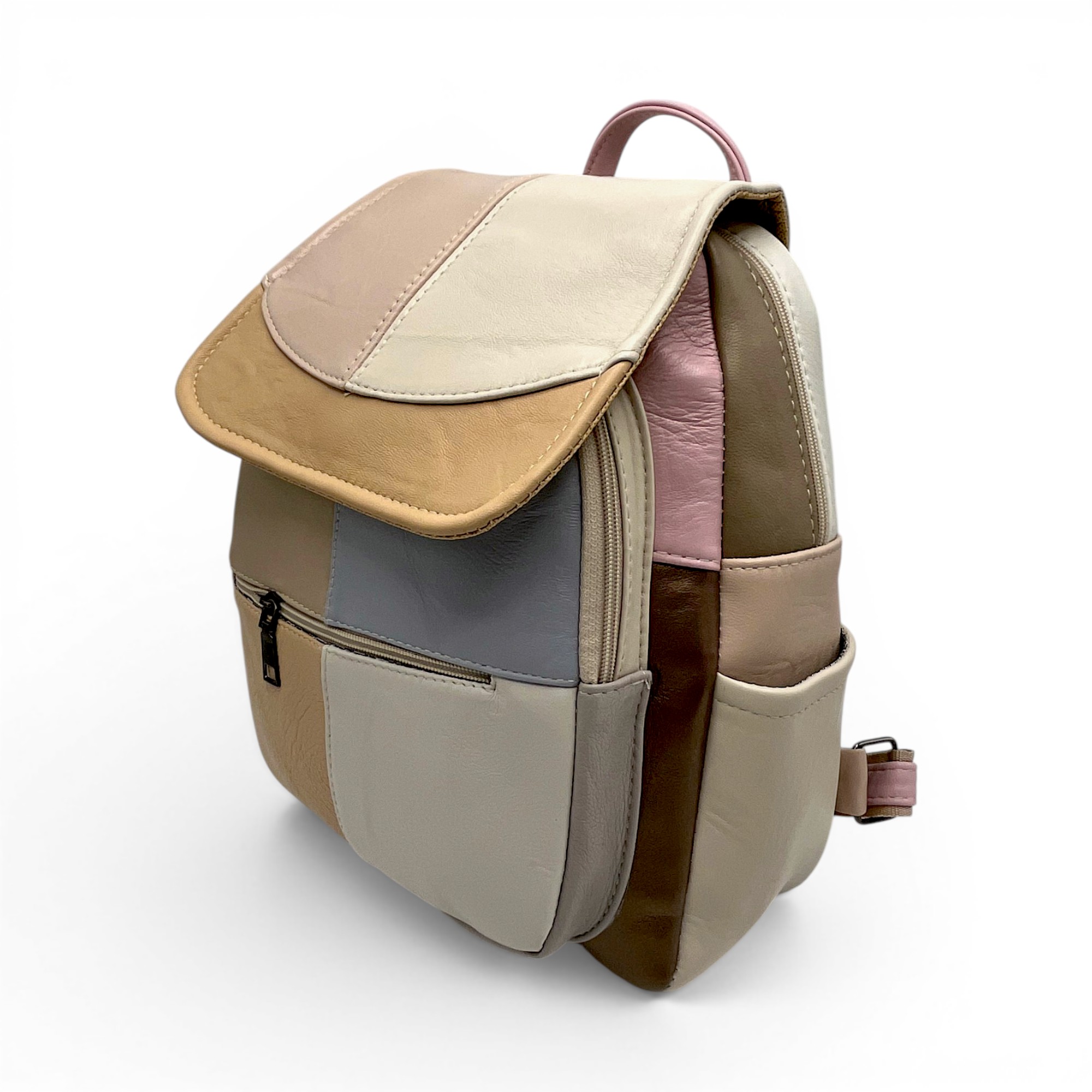 Rucsac Damă Piele Naturală Multicolor Eveline R105-60 – Design Unicat Patchwork