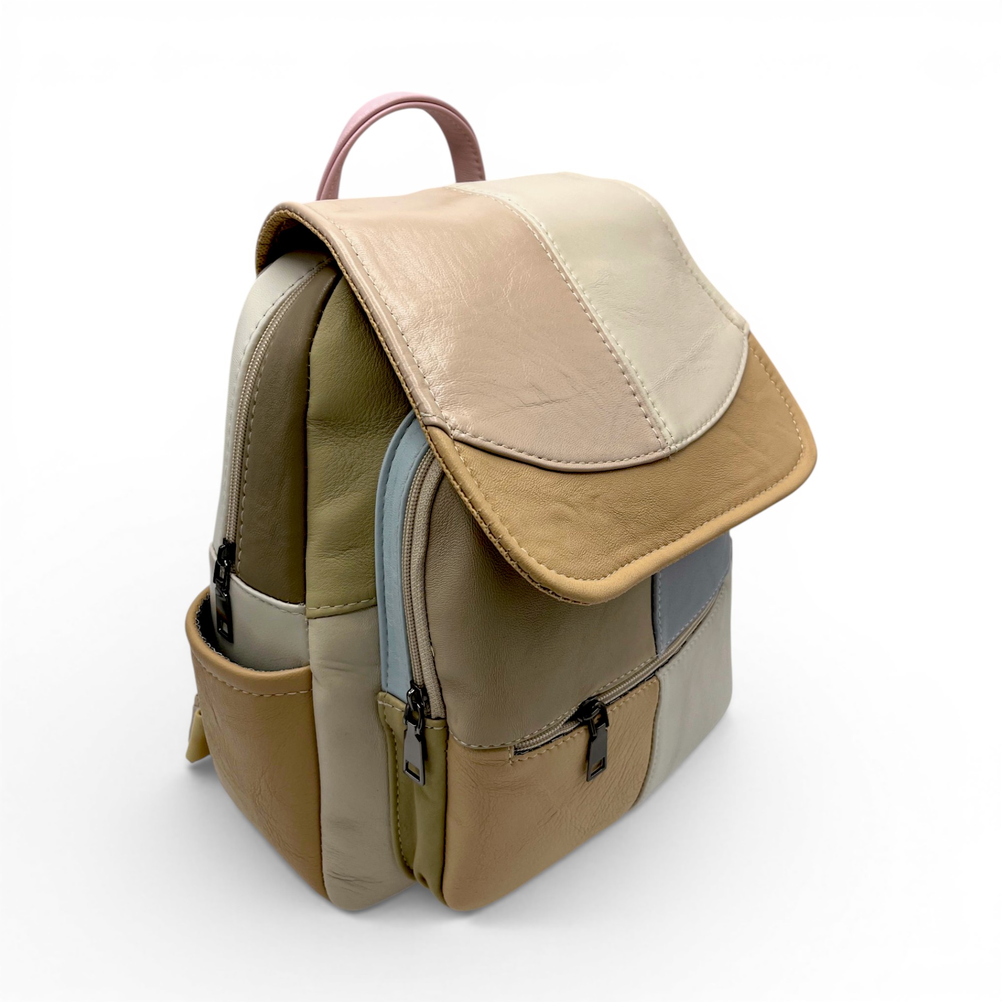Rucsac Damă Piele Naturală Multicolor Eveline R105-60 – Design Unicat Patchwork