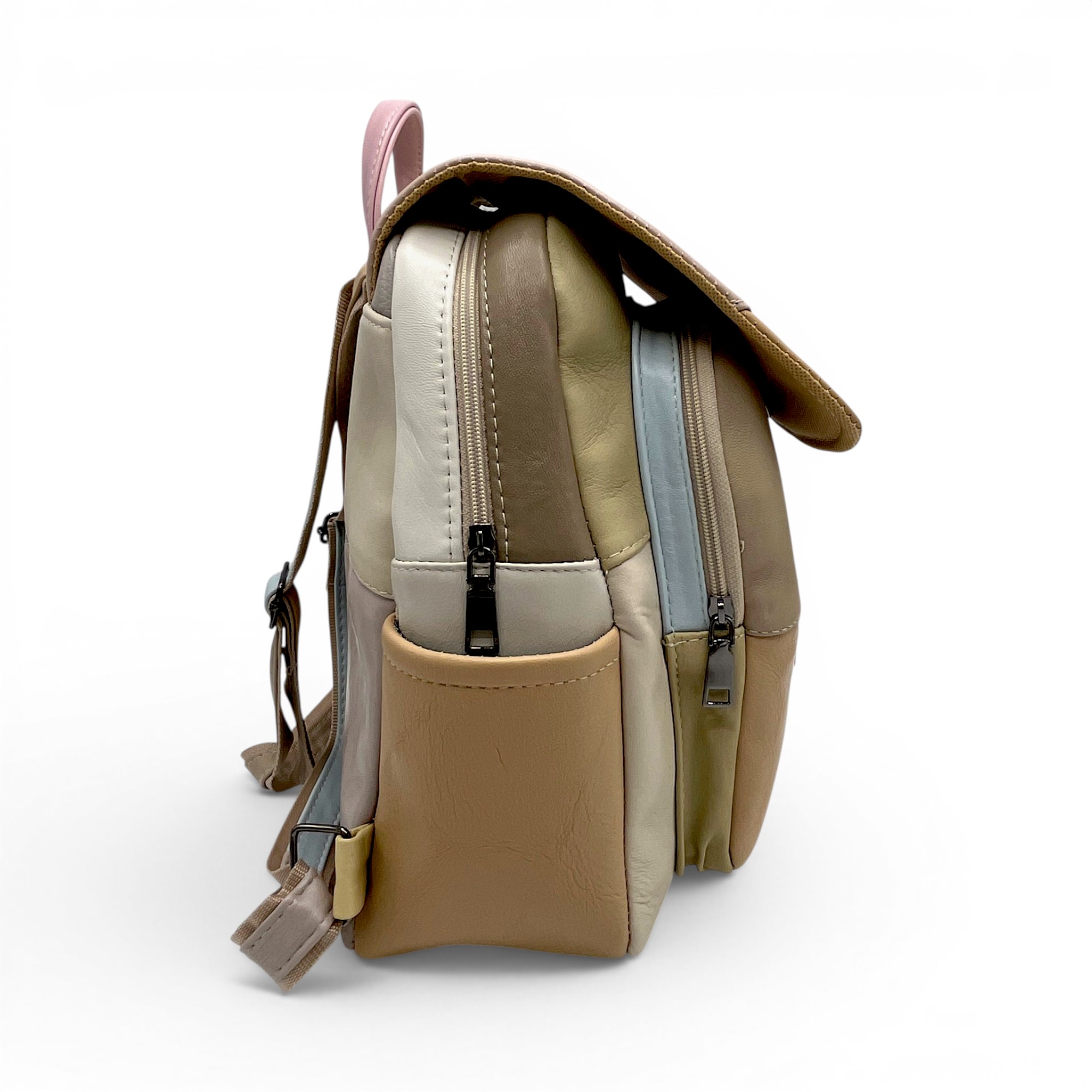 Rucsac Damă Piele Naturală Multicolor Eveline R105-60 – Design Unicat Patchwork