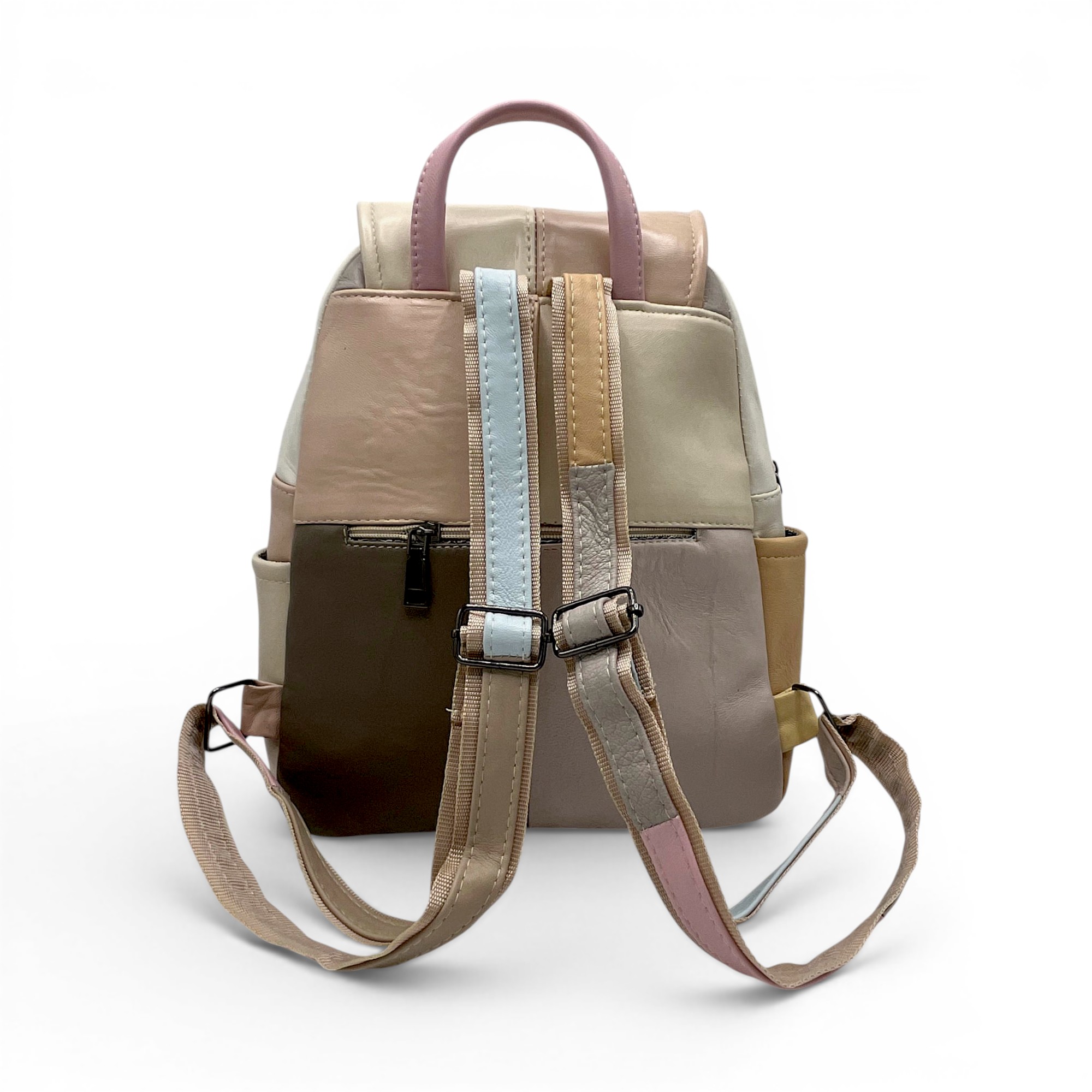 Rucsac Damă Piele Naturală Multicolor Eveline R105-60 – Design Unicat Patchwork
