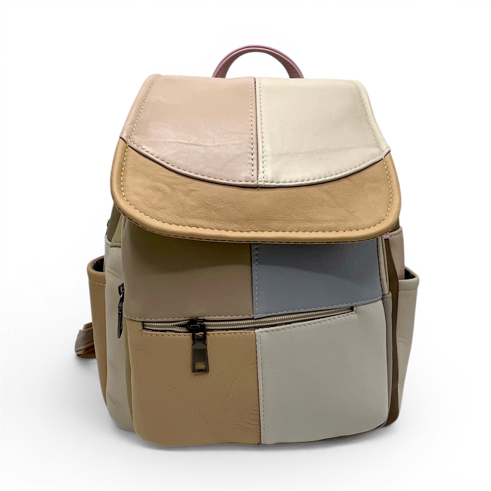 Rucsac Damă Piele Naturală Multicolor Eveline R105-60 – Design Unicat Patchwork