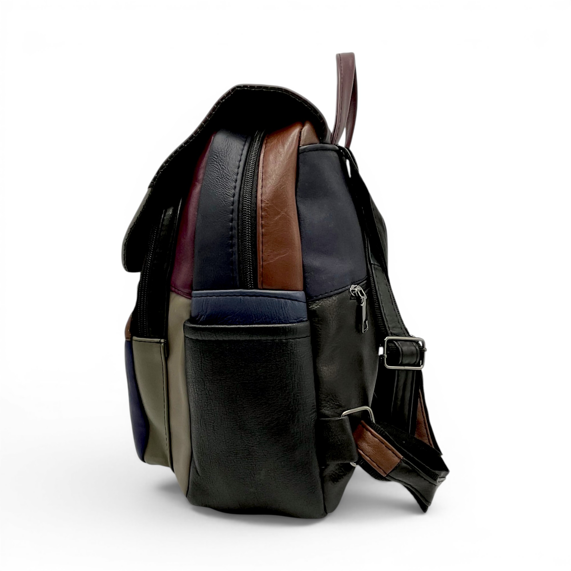Rucsac Damă Piele Naturală Multicolor Eveline R105-61 – Design Unicat Patchwork