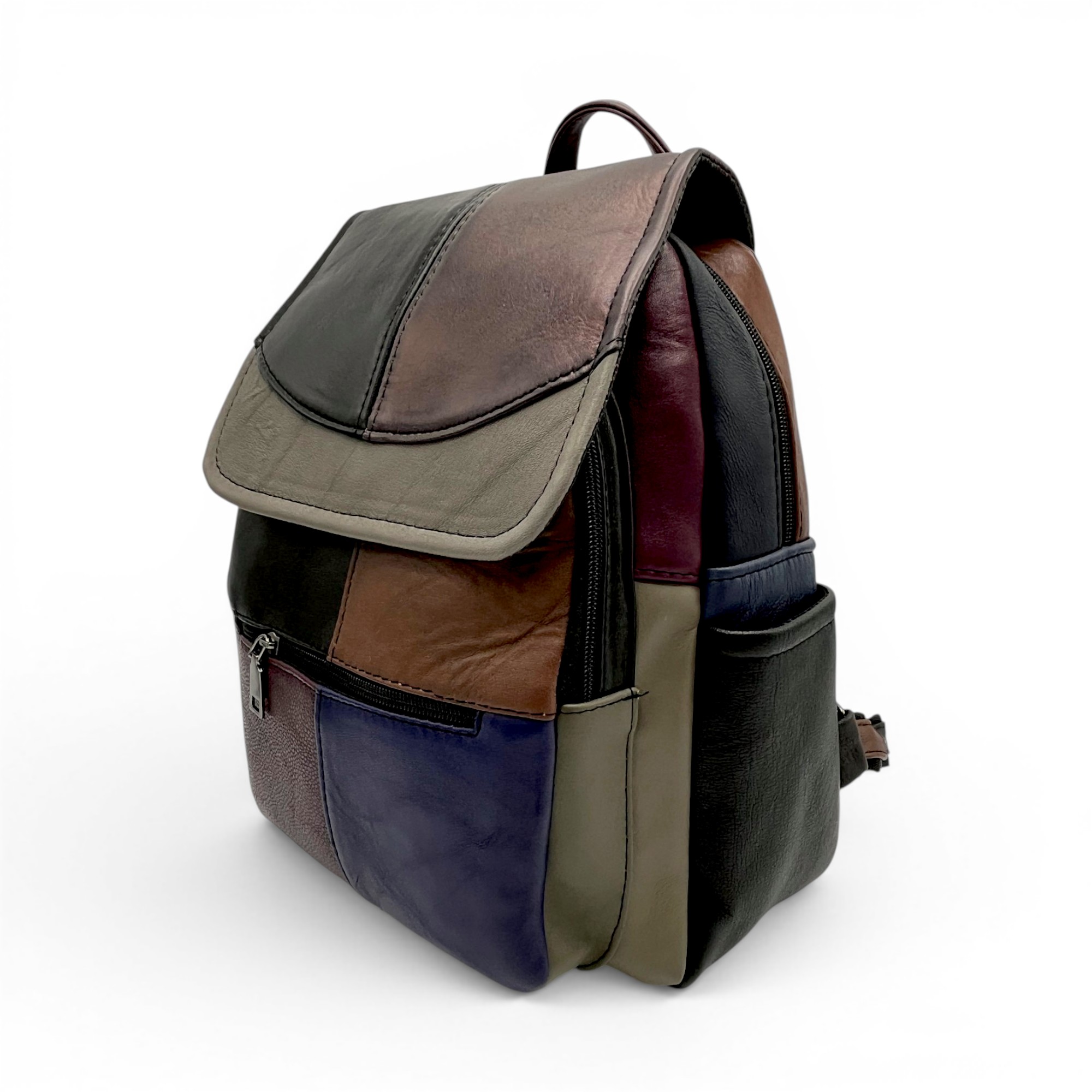 Rucsac Damă Piele Naturală Multicolor Eveline R105-61 – Design Unicat Patchwork