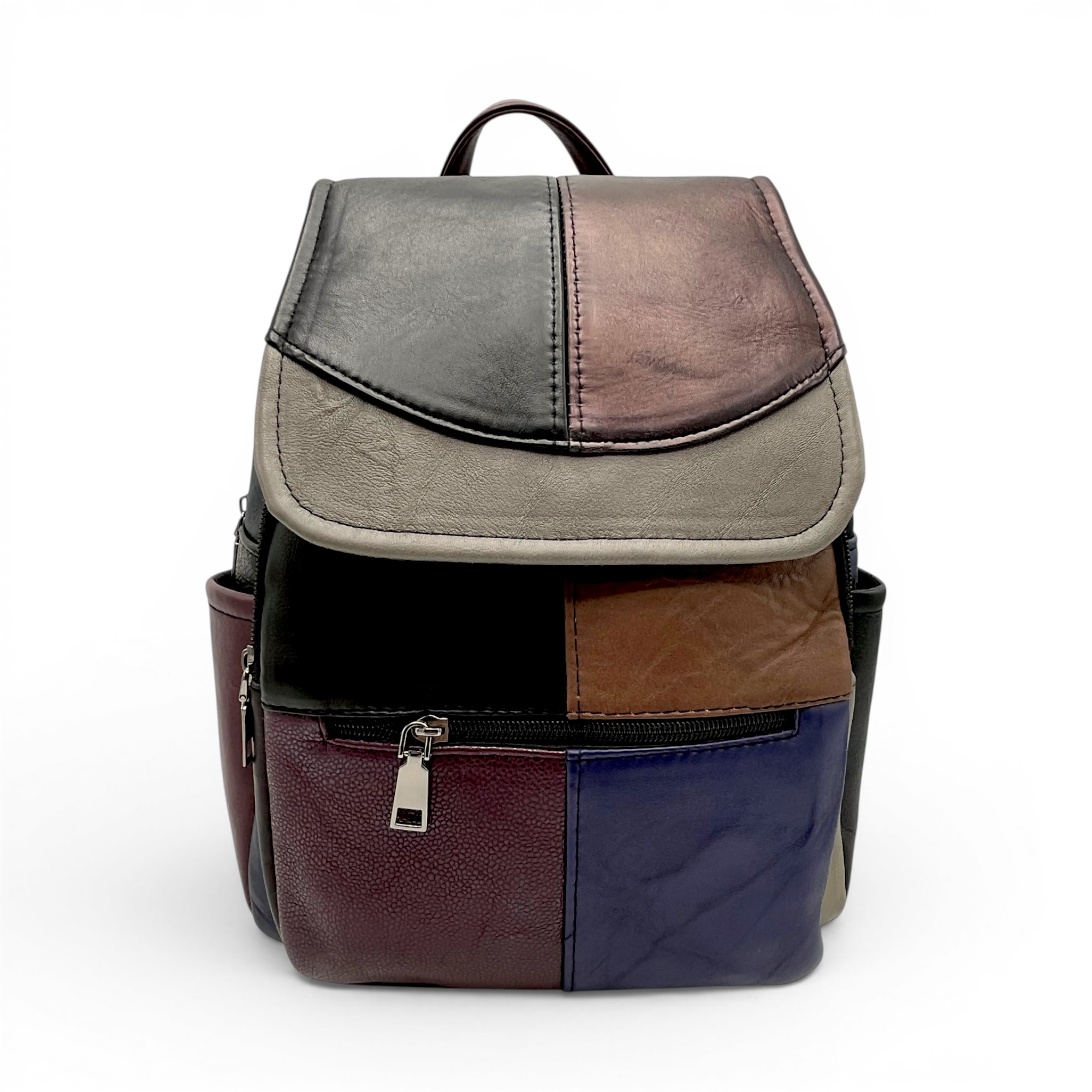 Rucsac Damă Piele Naturală Multicolor Eveline R105-61 – Design Unicat Patchwork